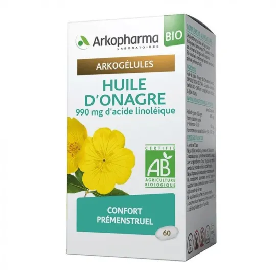 Arkogélules Huile d'Onagre Bio 60 gélules Arkogélules Huile d'Onagre Bio 60 gélules