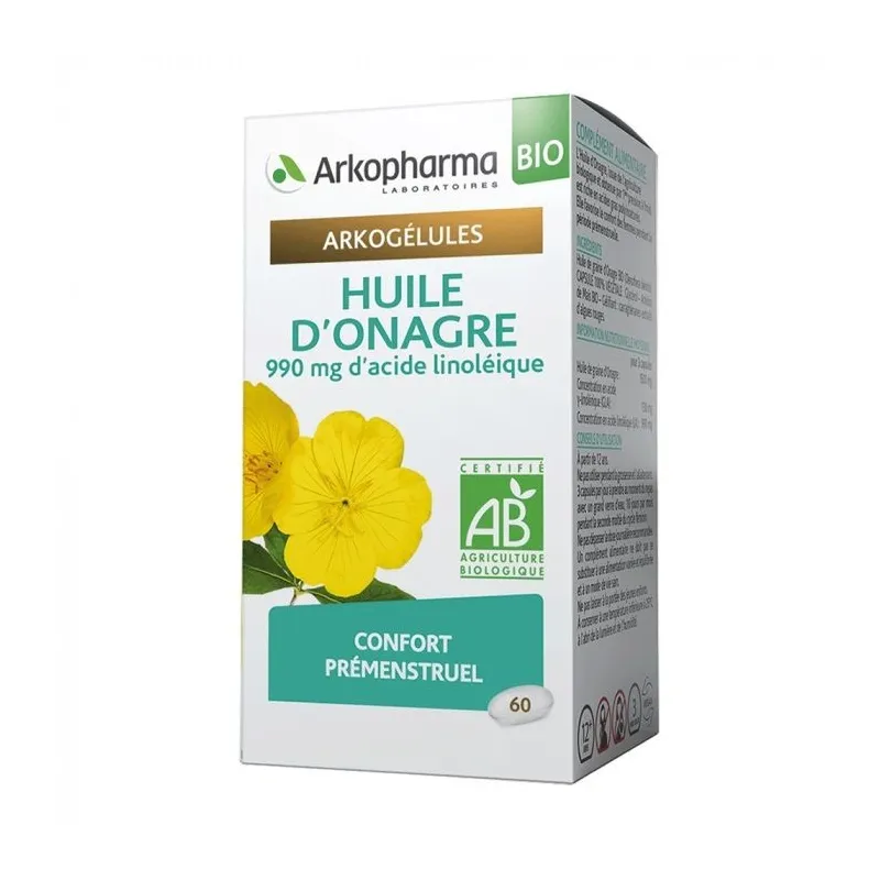 Arkogélules Huile d'Onagre Bio 60 gélules Arkogélules Huile d'Onagre Bio 60 gélules