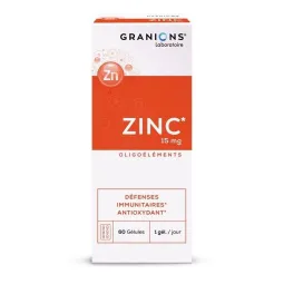 Laboratoire des Granions Zinc 15mg Défenses Immunitaires 60 Gélules