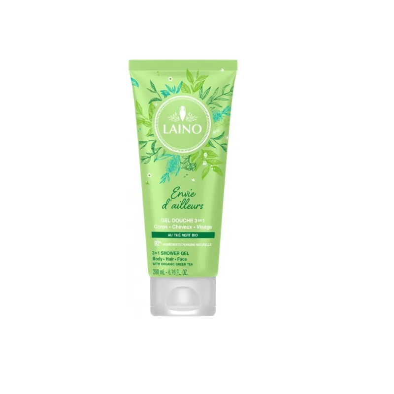 Laino Gel Douche 3 en 1 Hydratant Corps-Visage-Cheveux Thé Vert Bio 200ml