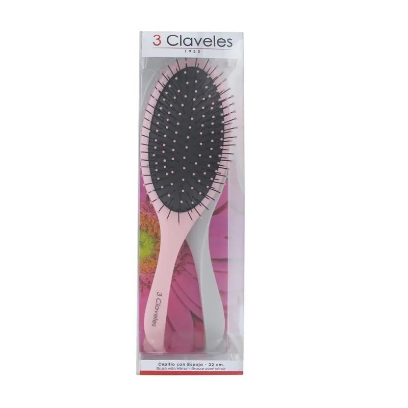 3 Claveles Brosse avec Miroir 22cm 3 Claveles Brosse avec Miroir 22cm