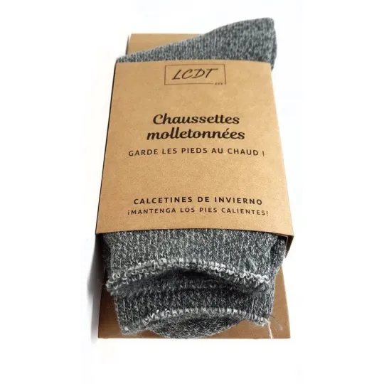 LCDT Chaussettes Molletonnées Taille 35 à 38-Gris Chiné LCDT Chaussettes Molletonnées Taille 35 à 38-Gris Chiné