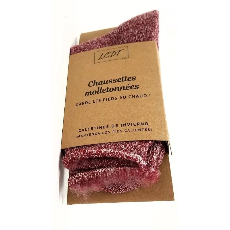 LCDT Chaussettes Molletonnées Taille 35 à 38-Rouge Chiné LCDT Chaussettes Molletonnées Taille 35 à 38-Rouge Chiné
