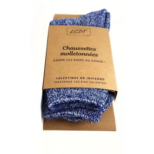 LCDT Chaussettes Molletonnées Taille 39 à 42-Bleu Chiné LCDT Chaussettes Molletonnées Taille 39 à 42-Bleu Chiné