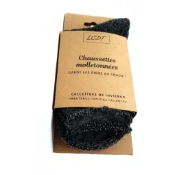 LCDT Chaussettes Molletonnées Taille 43 à 46-Noir Chiné