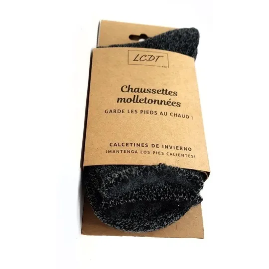LCDT Chaussettes Molletonnées Taille 43 à 46-Noir Chiné LCDT Chaussettes Molletonnées Taille 43 à 46-Noir Chiné