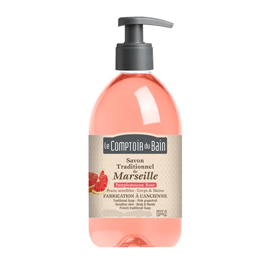 Le Comptoir du Bain Savon de Marseille Pamplemousse Rose 500ml Le Comptoir du Bain Savon de Marseille Pamplemousse Rose 500ml