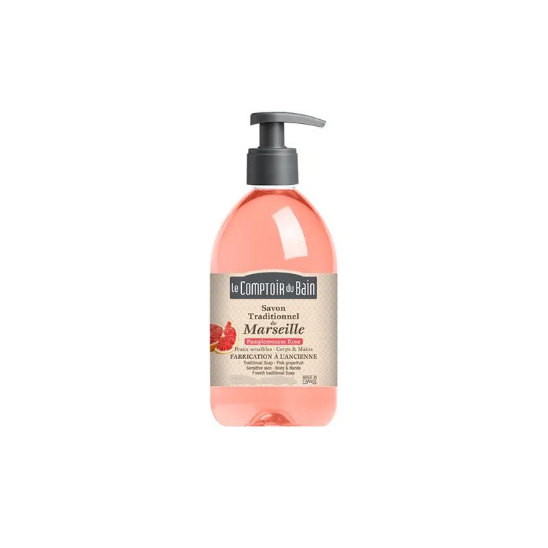 Le Comptoir du Bain Savon de Marseille Pamplemousse Rose 500ml Le Comptoir du Bain Savon de Marseille Pamplemousse Rose 500ml