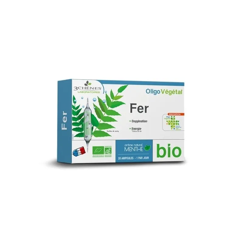 Les 3 Chênes Oligo Végétal Fer Bio 20 Ampoules
