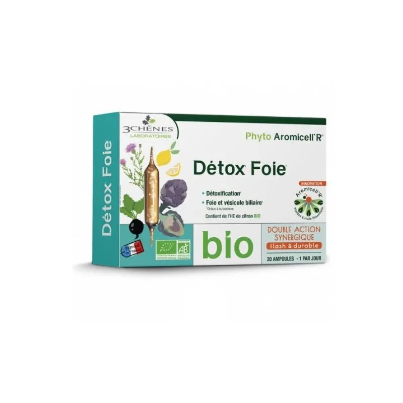 Les 3 Chênes Phyto Aromicell'R Détox Foie Bio 20 Ampoules