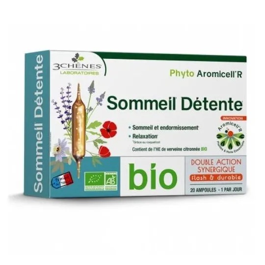 Les 3 Chênes Phyto Aromicell'R Sommeil Détente Bio 20 Ampoules