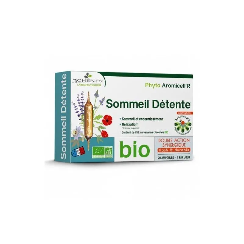 Les 3 Chênes Phyto Aromicell'R Sommeil Détente Bio 20 Ampoules