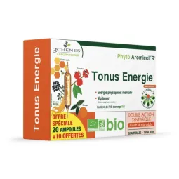Les 3 Chênes Phyto Aromicell'R Tonus Energie Bio 20 Ampoules+10 OFFERTES