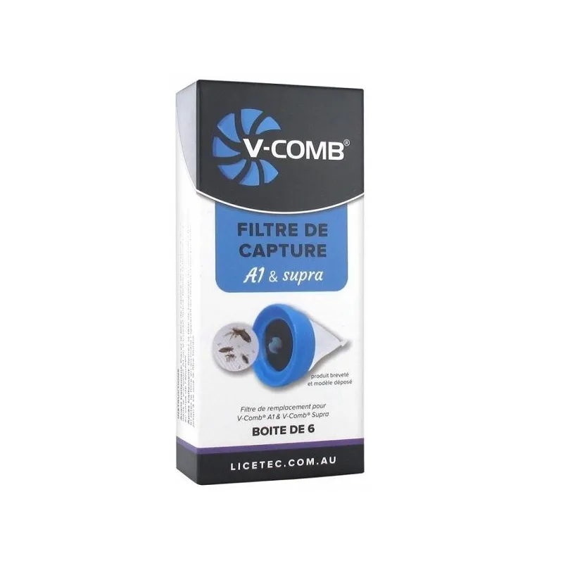 Licetec 6 Filtres de Capture pour Peigne Electrique V-Comb