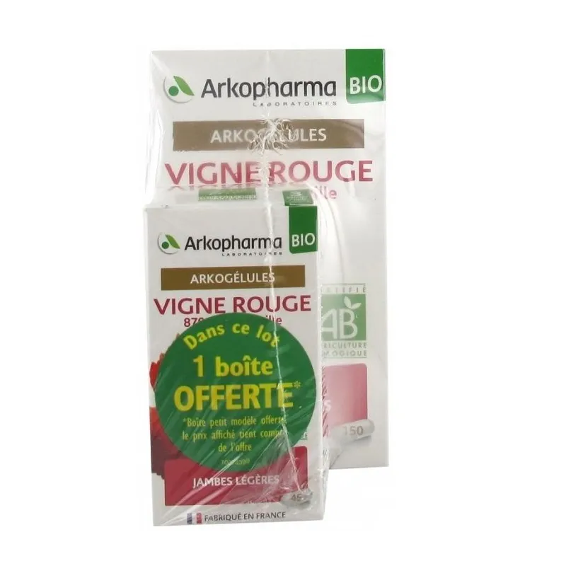 Arkogélules Vigne Rouge Bio 150 gélules+45 OFFERTES Arkogélules Vigne Rouge Bio 150 gélules+45 OFFERTES