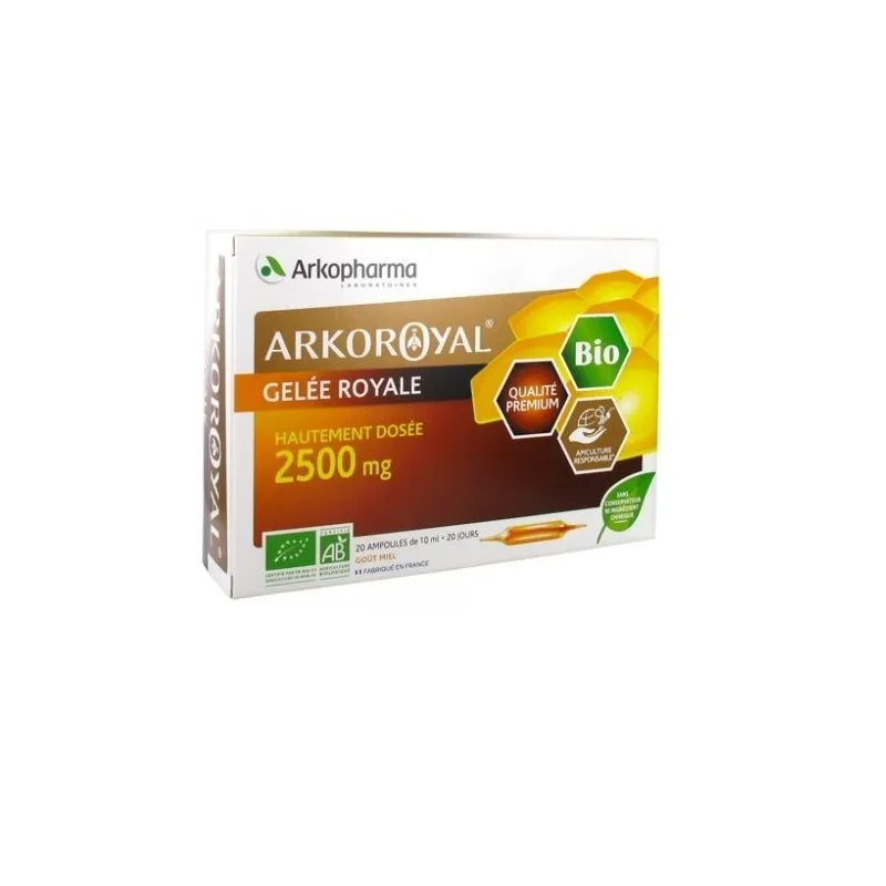 Arkopharma Arkoroyal Gelée Royale 2500mg Bio 20 Ampoules de 10ml