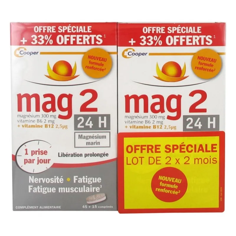 Mag 2 24 heures 45 comprimés + 33% offert X2