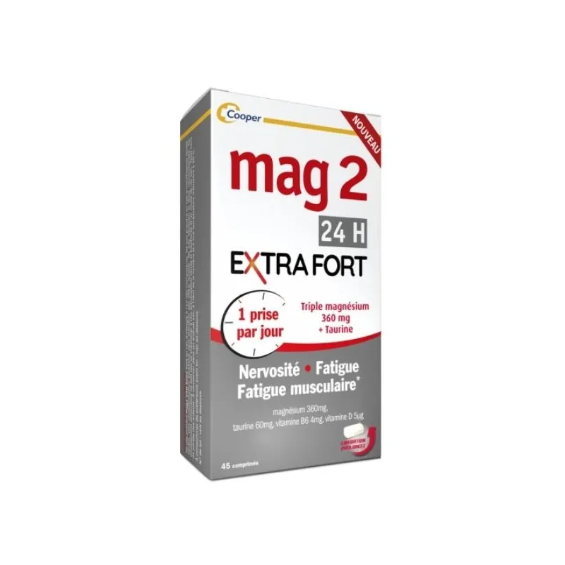 Mag 2 24 Heures Extra Fort 45 Comprimés Mag 2 24 Heures Extra Fort 45 Comprimés