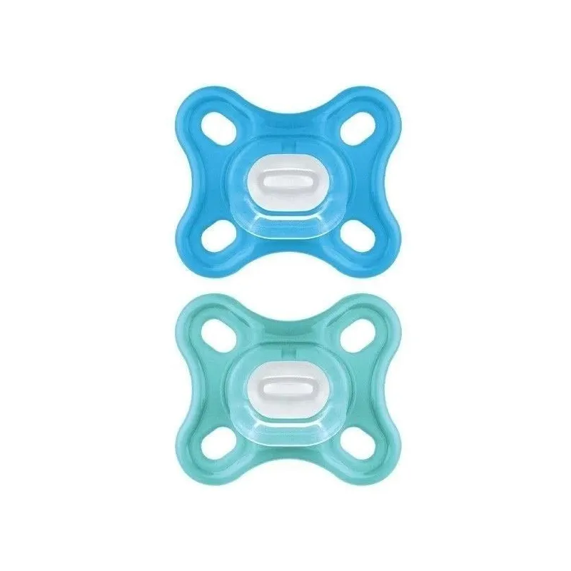 MAM Comfort 2 Sucettes en Silicone 0 Mois et + Bleu