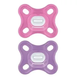 MAM Comfort 2 Sucettes en Silicone 0 Mois et + Rose