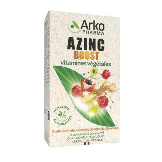 Arkopharma Azinc Boost Vitamines Végétales 24 Comprimés à Croquer