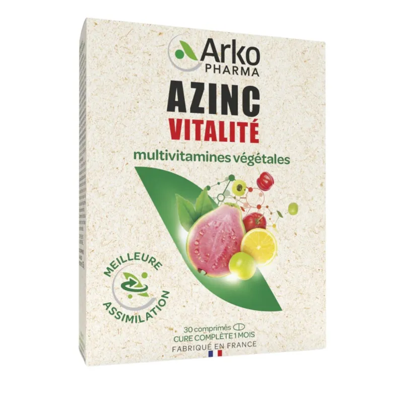 Arkopharma Azinc Vitalité multivitamines végétales 30 Comprimés Arkopharma Azinc Vitalité multivitamines végétales 30 Comprimés