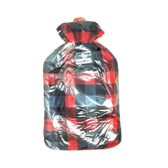 Manupharm Bouillotte Caoutchouc avec Housse Décorée-Noir et rouge Manupharm Bouillotte Caoutchouc avec Housse Décorée-Noir et rouge