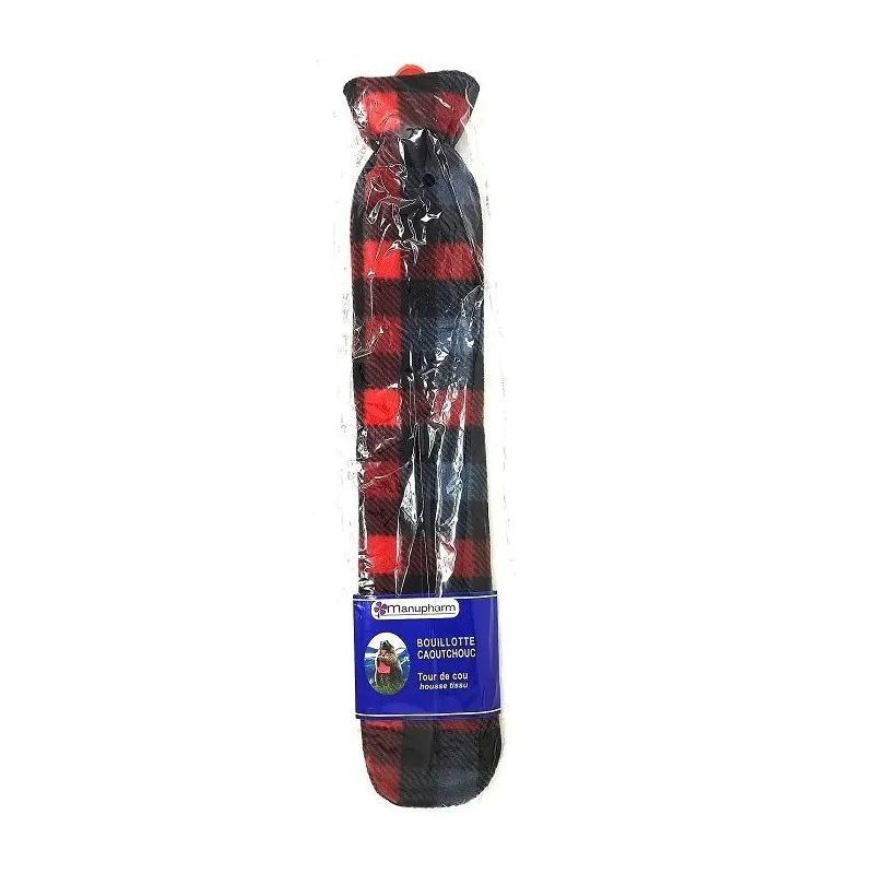 Manupharm Bouillotte Tour de Cou Caoutchouc avec Housse Décorée-Tour de cou noir et rouge Manupharm Bouillotte Tour de Cou Caoutchouc avec Housse Décorée-Tour de cou noir et rouge
