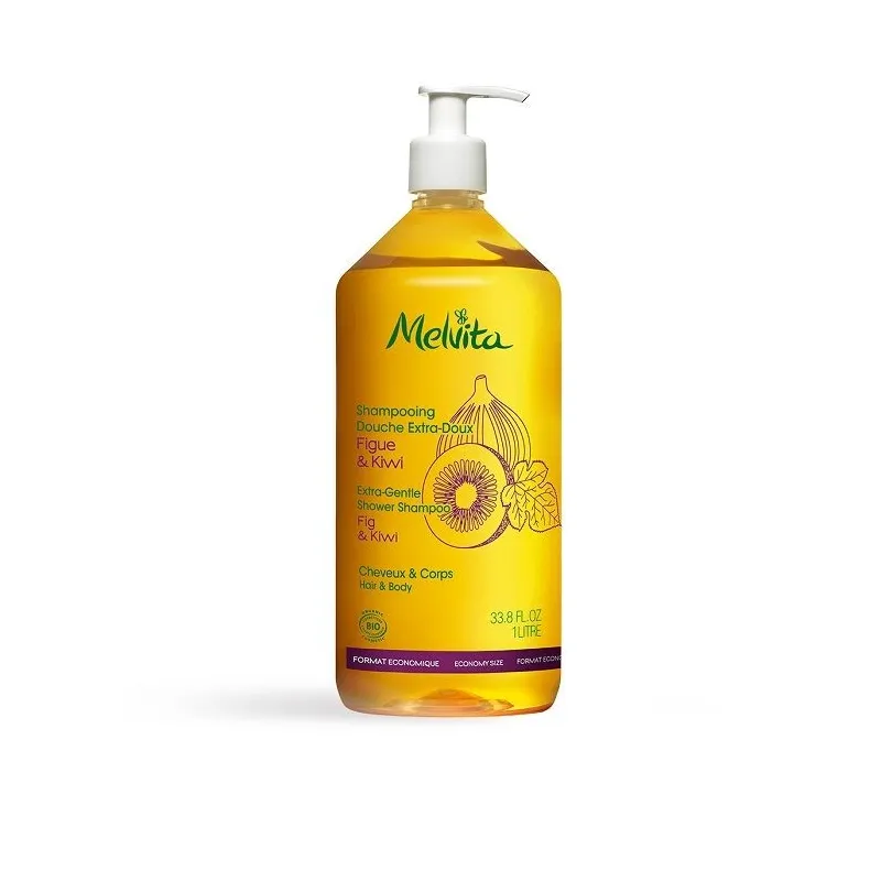 Melvita Shampoing Douche Extra-doux Figue&Kiwi Bio 1 litre Melvita Shampoing Douche Extra-doux Figue&Kiwi Bio 1 litre