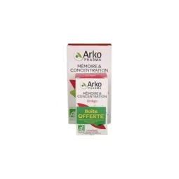Arkopharma Mémoire & Concentration Ginkgo Bio 150 gélules + 45 Gélules Offertes