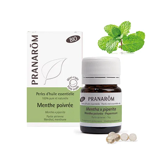 Menthe Poivrée Bio x60 Perles d'Huile Essentielle Pranarôm Menthe Poivrée Bio x60 Perles d'Huile Essentielle Pranarôm