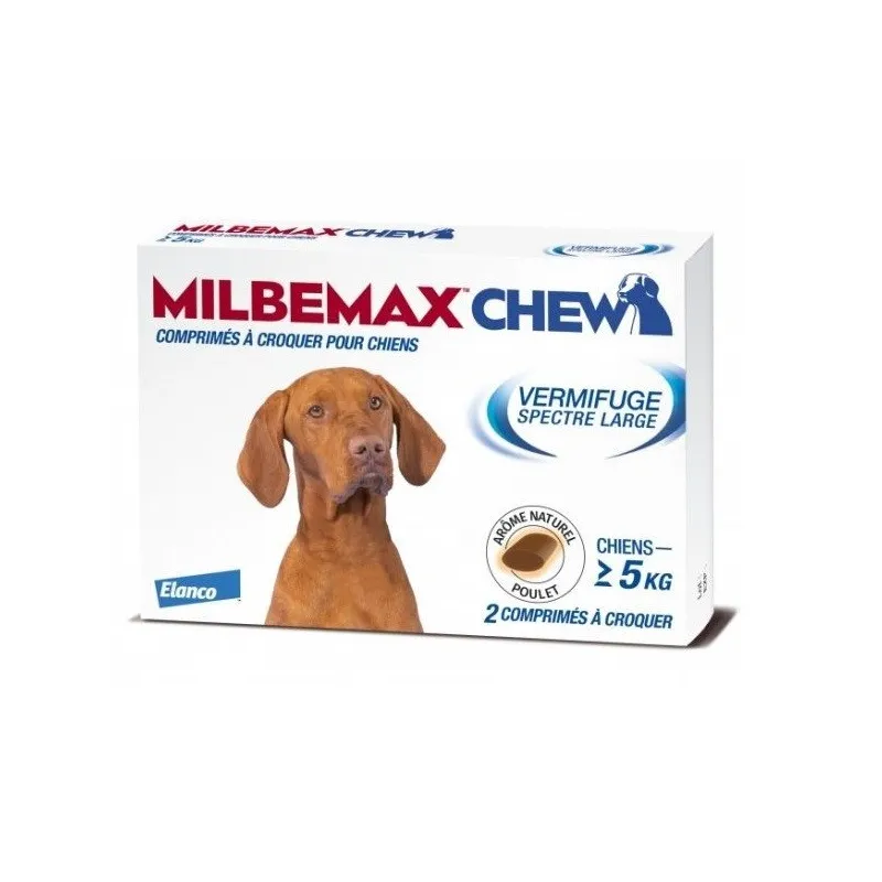 MilbemaxChew Chiens +5 kg 2 Comprimés MilbemaxChew Chiens +5 kg 2 Comprimés