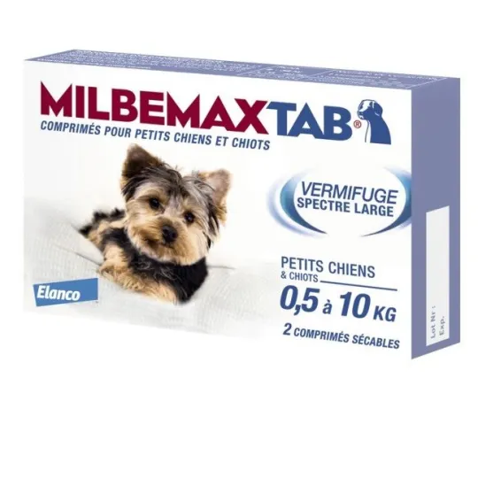 MilbemaxTab Chiots et Petits Chiens 2 Comprimés