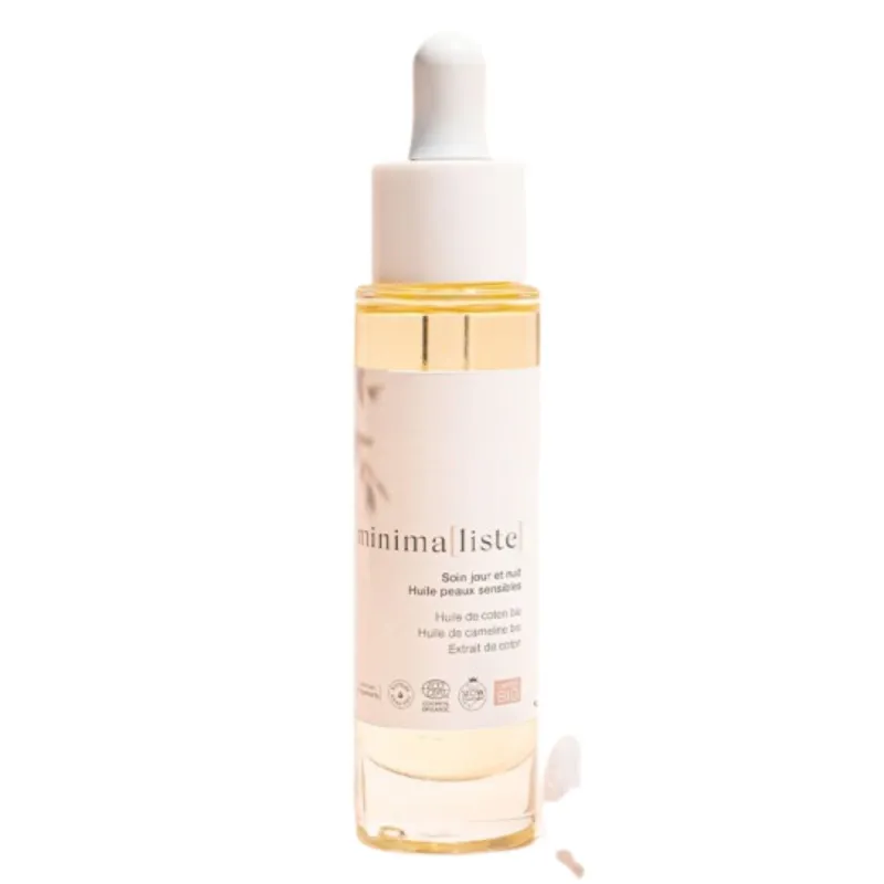 Minimaliste Soin Jour et Nuit Huile Peaux Sensibles Bio 30ml