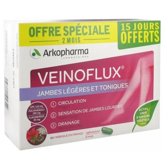 Arkopharma Veinoflux 45 Gélules +15 OFFERTES Arkopharma Veinoflux 45 Gélules +15 OFFERTES