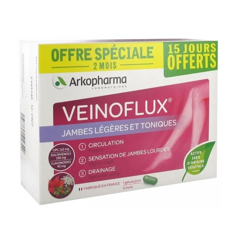 Arkopharma Veinoflux 45 Gélules +15 OFFERTES Arkopharma Veinoflux 45 Gélules +15 OFFERTES
