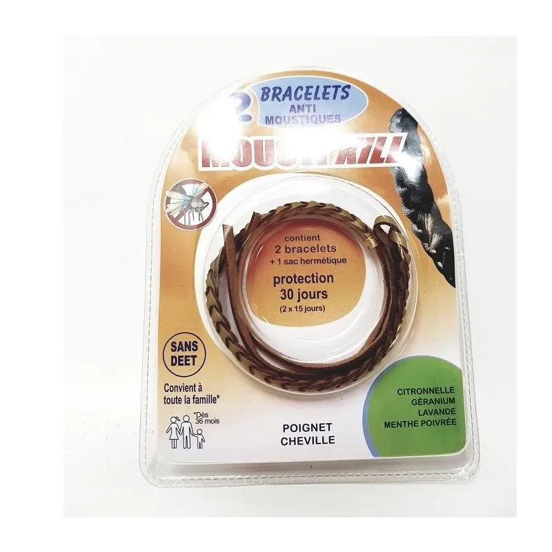 Mousti'Kill 2 Bracelets Anti-moustiques -Doré Mousti'Kill 2 Bracelets Anti-moustiques -Doré