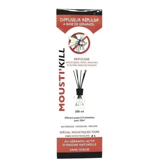 Mousti'Kill Diffuseur Répulsif Spécial Moustique Tigre 200ml Mousti'Kill Diffuseur Répulsif Spécial Moustique Tigre 200ml