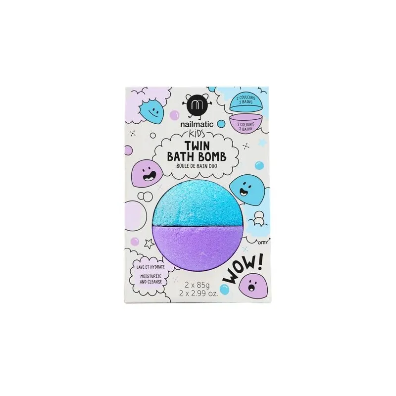 Nailmatic Kids Boule De Bain Duo Twin Bleue et Mauve 2x85gr Nailmatic Kids Boule De Bain Duo Twin Bleue et Mauve 2x85gr