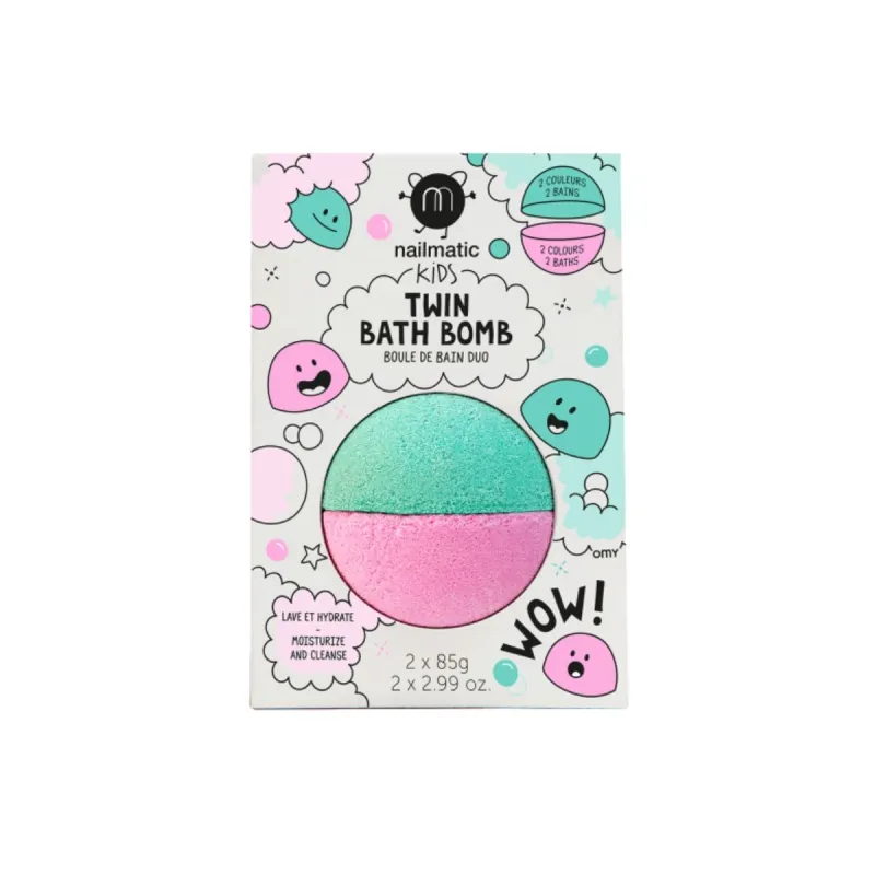 Nailmatic Kids Boule De Bain Duo Twin Rose et Verte 2x85gr
