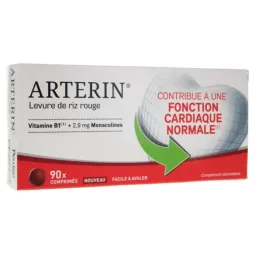 Arterin Levure de Riz Rouge Fonction Cardiaque Normale 90 comprimés
