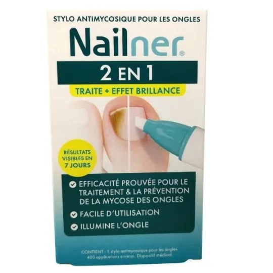 Nailner 2 En 1 Stylo Antimycosique Ongles 4ml Nailner 2 En 1 Stylo Antimycosique Ongles 4ml