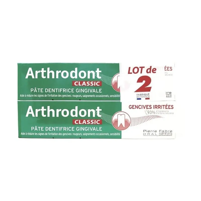 Arthrodont Classic Pâte Dentifrice Gingivale Gencives Irritées 2X75ml Arthrodont Classic Pâte Dentifrice Gingivale Gencives Irritées 2X75ml