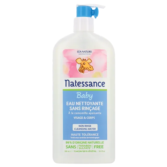 Natessance Bébé Eau Nettoyante Sans Rinçage 500ml