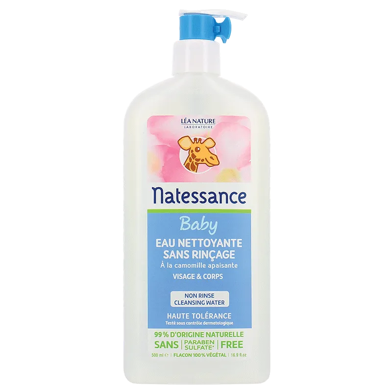 Natessance Bébé Eau Nettoyante Sans Rinçage 500ml