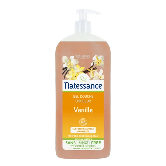 Natessance Bio Gel Douche Vanille Fruitée 1Litre