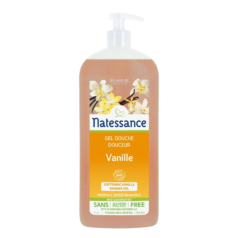 Natessance Bio Gel Douche Vanille Fruitée 1Litre