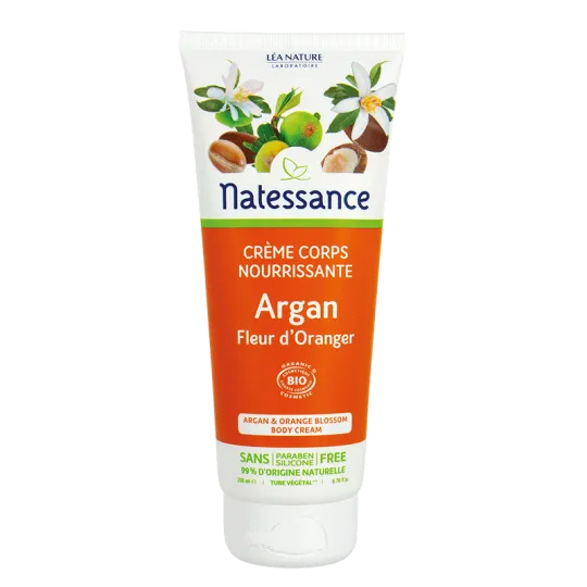 Natessance Crème Corps Nourrissante Argan - Fleur d'Oranger 200ml Natessance Crème Corps Nourrissante Argan - Fleur d'Oranger 200ml