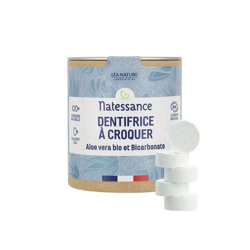 Natessance Dentifrice à Croquer Aloe Bicarbonate Effet Blancheur 52g