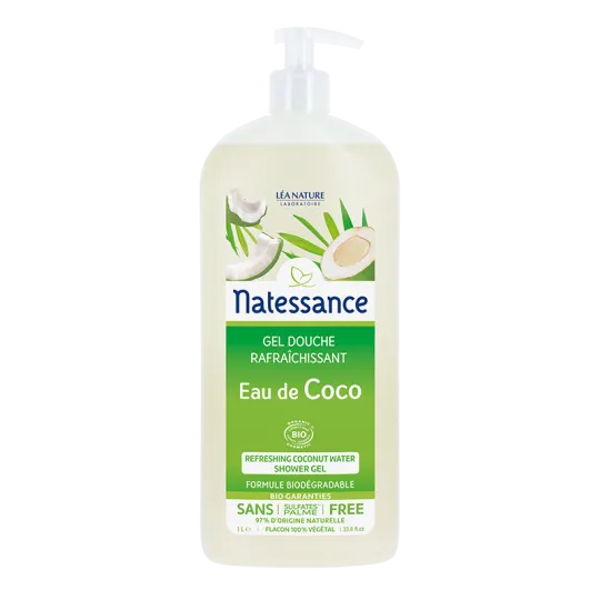 Natessance Gel Douche Eau de Coco bio 1 Litre Natessance Gel Douche Eau de Coco bio 1 Litre